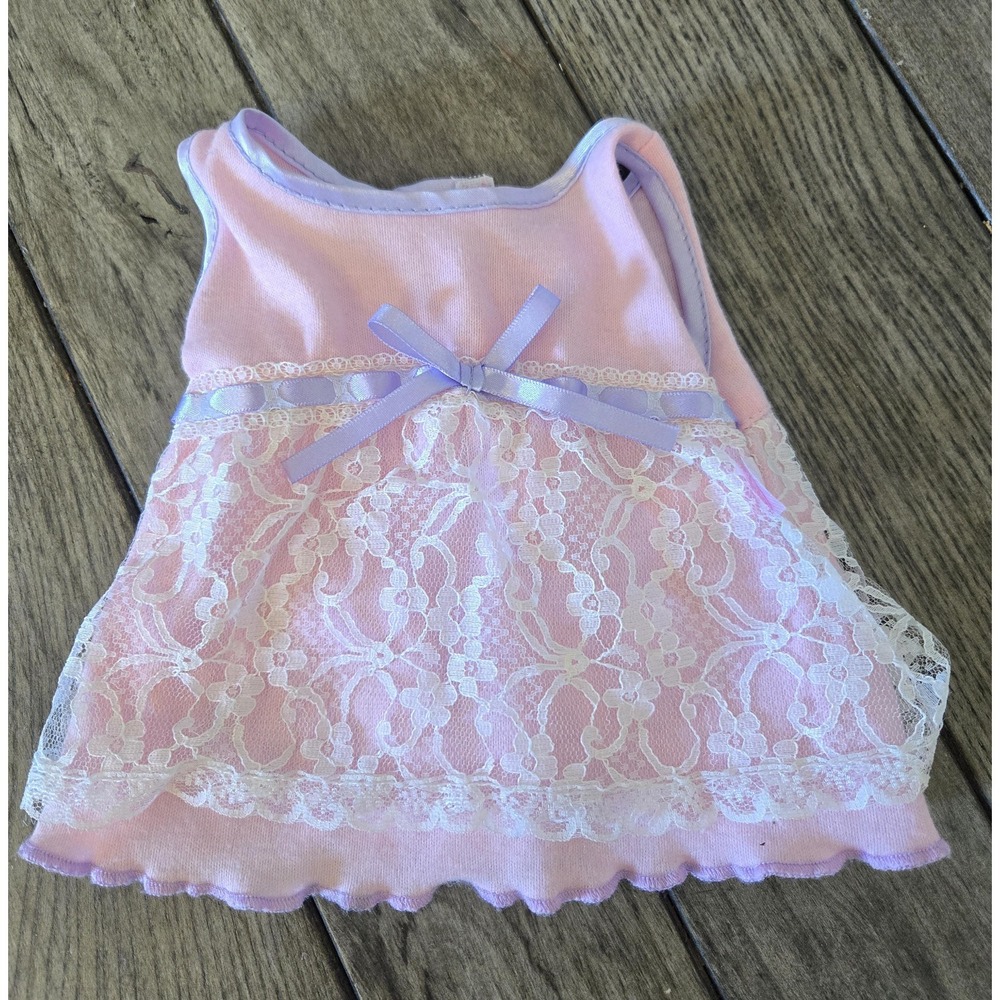 Vintage 2005 CPK Cabbage Patch Kids Pink & Purple Tank Top W/White Lace Overlay